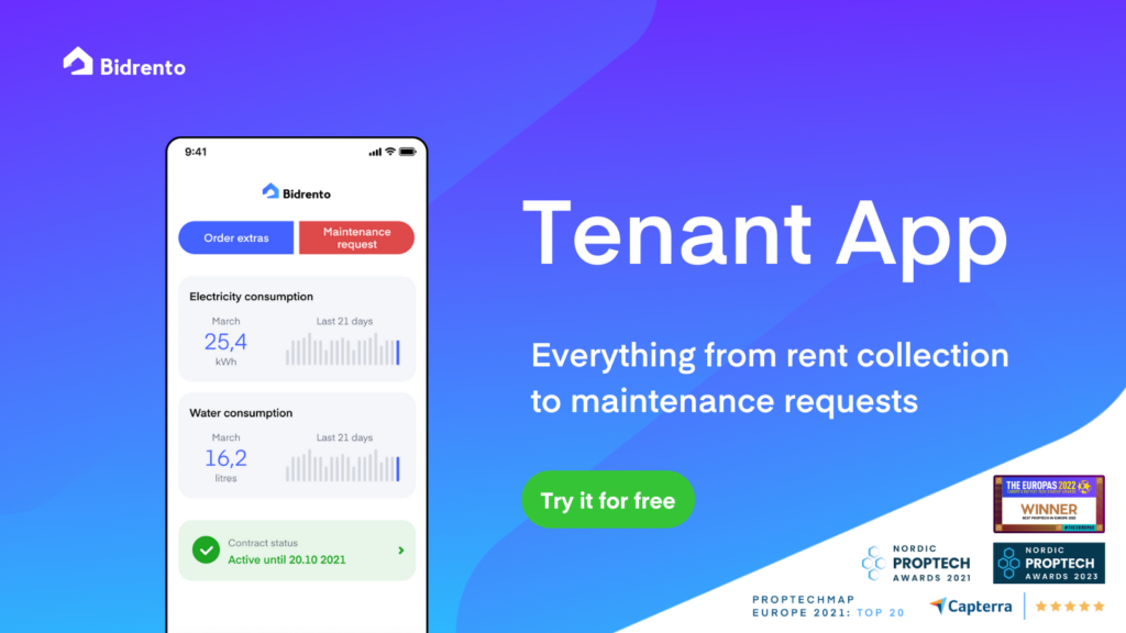 free tenant app that allows your tenants to pay invoices fast, share documents, receive news updates, order extra services, and even track their utility consumption and CO2 footprint