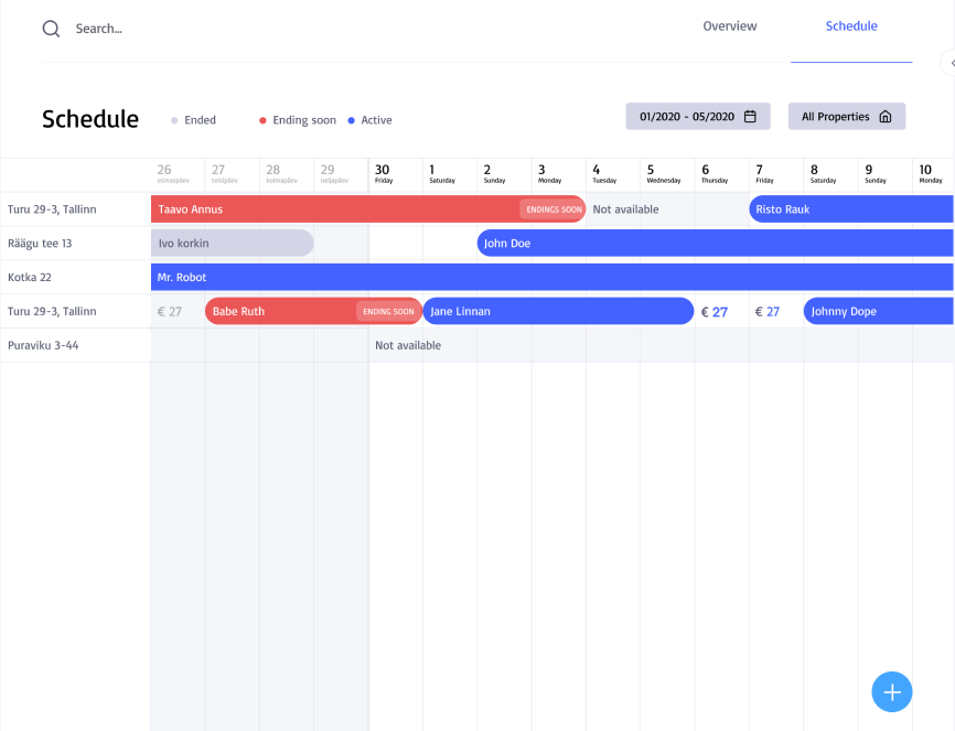 Maintenance schedule in Bidrento - the best rental property management software