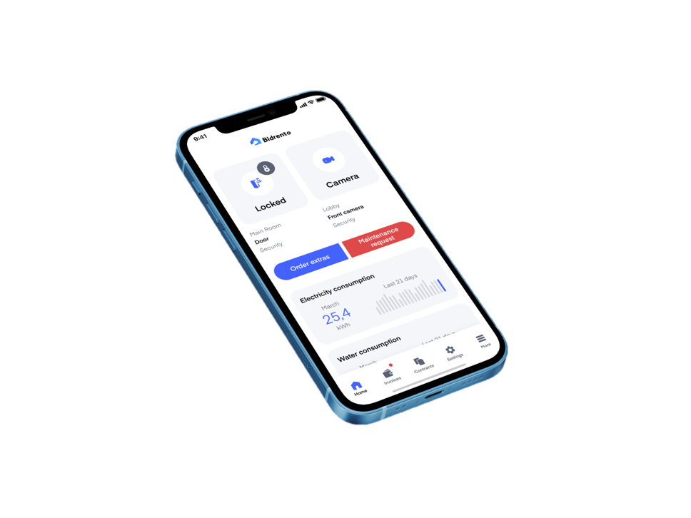 Smart solutions in Bidrento tenant app