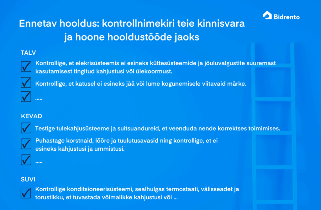 kontrollnimekiri teie kinnisvara ja hoone hooldustööde jaoks